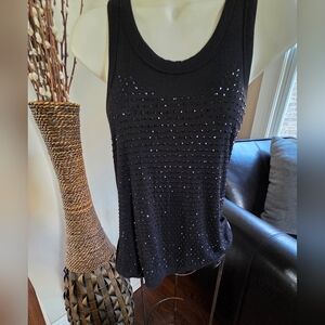 AllSaints Black Sleeveless Top with Studded Design